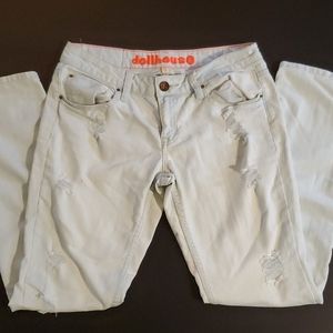 Distressed Light Wash Dollhouse Jeans - Size 9